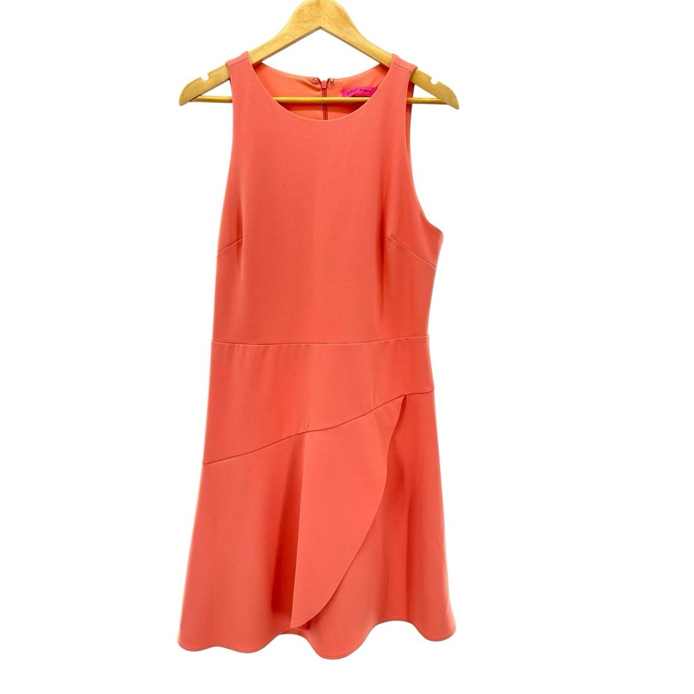 Betsey Johnson Coral Sleeveless Fit & Flare Dress Scallop‎ Hem Size 12